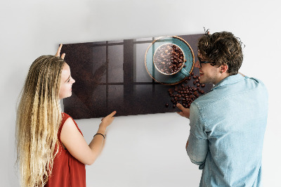 Glazen magneetbord met decoratieve print Een kopje koffie