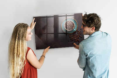 Glazen magneetbord met decoratieve print Een kopje koffie