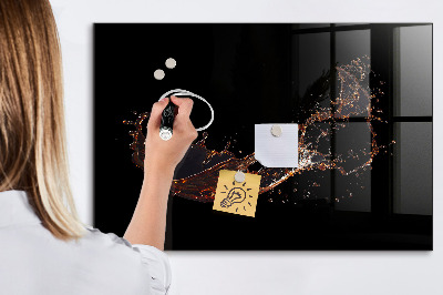Beschrijfbaar magneetbord van glas met design Gemorste drank