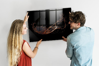 Beschrijfbaar magneetbord van glas met design Gemorste drank