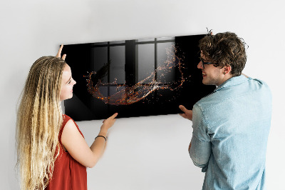 Beschrijfbaar magneetbord van glas met design Gemorste drank