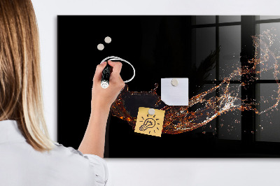 Beschrijfbaar magneetbord van glas met design Gemorste drank