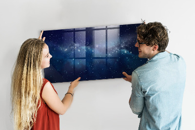 Beschrijfbaar magneetbord van glas met design Donkere hemelsterren