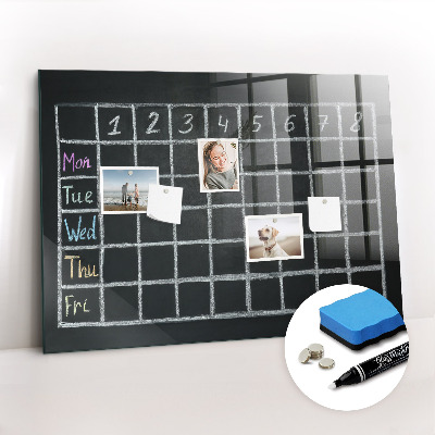 Glazen magneetbord met decoratieve print Lesplan