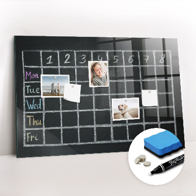 Glazen magneetbord met decoratieve print Lesplan