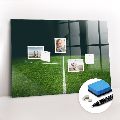 Glazen magneetbord met decoratieve print Voetbalveld