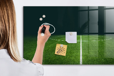 Glazen magneetbord met decoratieve print Voetbalveld