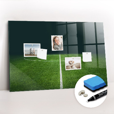 Glazen magneetbord met decoratieve print Voetbalveld