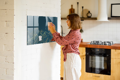 Beschrijfbaar magneetbord van glas met design Schets van de bergen