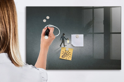 Beschrijfbaar magneetbord van glas met design Wanderer in het donker
