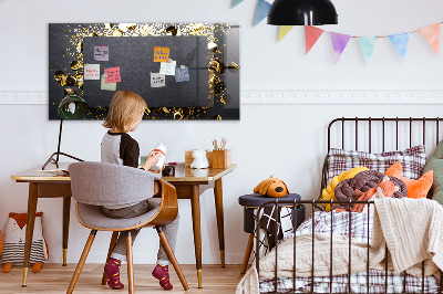 Beschrijfbaar magneetbord van glas met design Gouden confetti