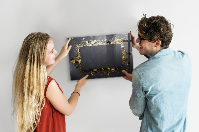 Beschrijfbaar magneetbord van glas met design Gouden confetti