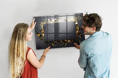 Beschrijfbaar magneetbord van glas met design Gouden confetti