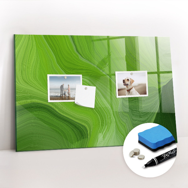 Glazen magneetbord met decoratieve print Moderne golven