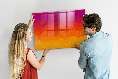 Beschrijfbaar magneetbord van glas met design Zonsopgang