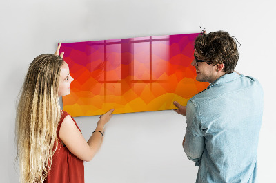 Beschrijfbaar magneetbord van glas met design Zonsopgang