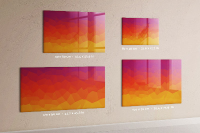 Beschrijfbaar magneetbord van glas met design Zonsopgang