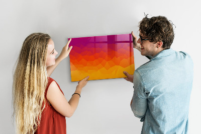 Beschrijfbaar magneetbord van glas met design Zonsopgang