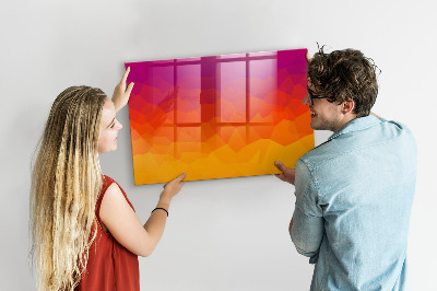 Beschrijfbaar magneetbord van glas met design Zonsopgang