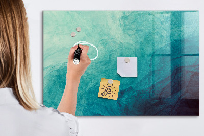 Beschrijfbaar magneetbord van glas met design Abstractiediepte