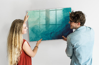 Beschrijfbaar magneetbord van glas met design Abstractiediepte