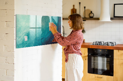 Beschrijfbaar magneetbord van glas met design Abstractiediepte