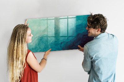 Beschrijfbaar magneetbord van glas met design Abstractiediepte