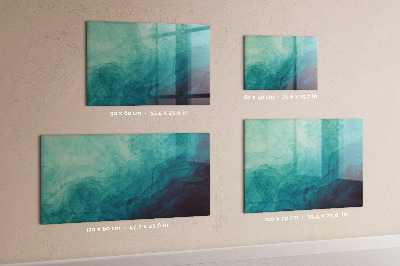 Beschrijfbaar magneetbord van glas met design Abstractiediepte