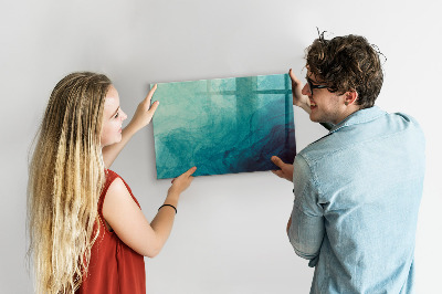 Beschrijfbaar magneetbord van glas met design Abstractiediepte