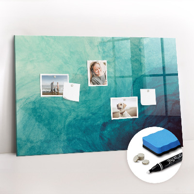 Beschrijfbaar magneetbord van glas met design Abstractiediepte