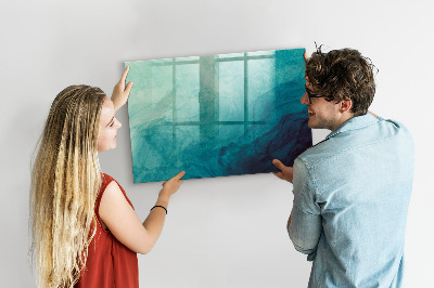 Beschrijfbaar magneetbord van glas met design Abstractiediepte