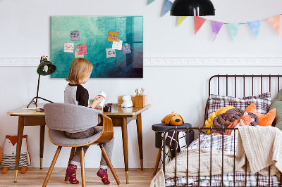 Beschrijfbaar magneetbord van glas met design Abstractiediepte