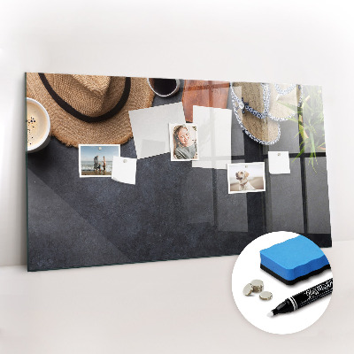 Glazen magneetbord met decoratieve print Vakantie