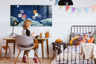 Beschrijfbaar magneetbord van glas met design Nachtelijke hemel