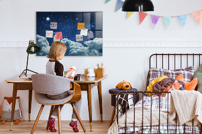 Beschrijfbaar magneetbord van glas met design Nachtelijke hemel