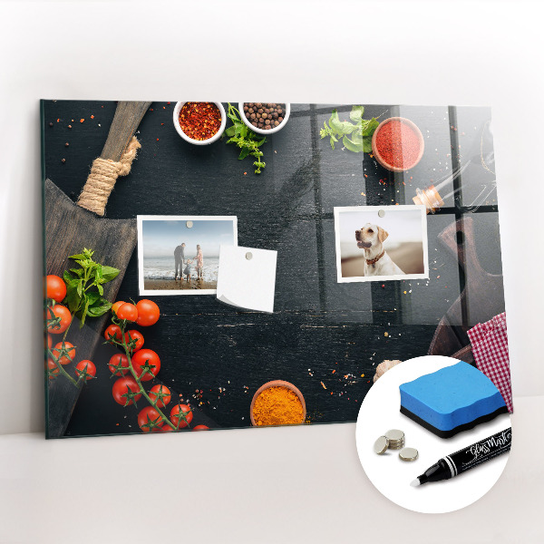 Beschrijfbaar magneetbord van glas met design Keukenaccessoires