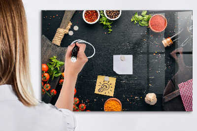 Beschrijfbaar magneetbord van glas met design Keukenaccessoires