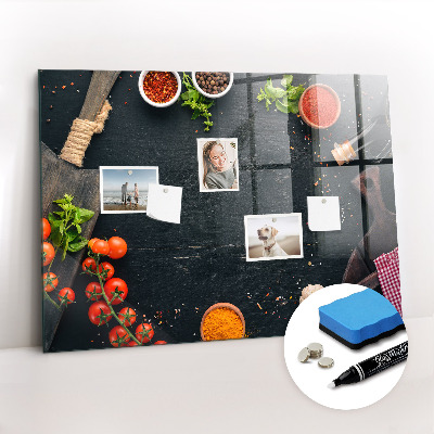 Beschrijfbaar magneetbord van glas met design Keukenaccessoires