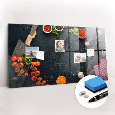 Beschrijfbaar magneetbord van glas met design Keukenaccessoires