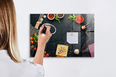 Beschrijfbaar magneetbord van glas met design Keukenaccessoires