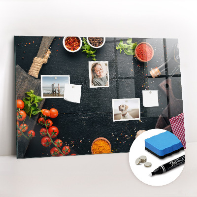 Beschrijfbaar magneetbord van glas met design Keukenaccessoires