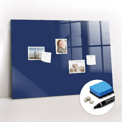Glazen magneetbord met decoratieve print Marineblauwe kleur