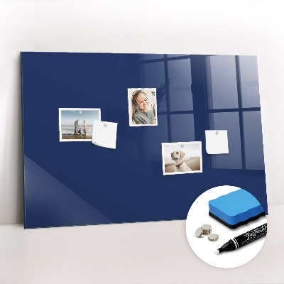 Glazen magneetbord met decoratieve print Marineblauwe kleur