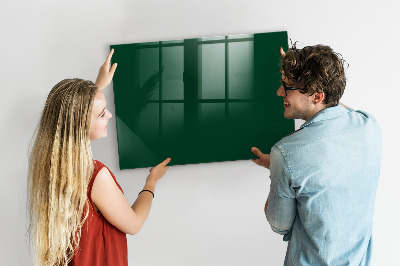 Beschrijfbaar magneetbord van glas met design Kleur: flessengroen
