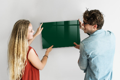Beschrijfbaar magneetbord van glas met design Kleur: flessengroen