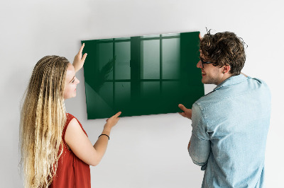 Beschrijfbaar magneetbord van glas met design Kleur: flessengroen