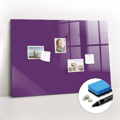 Beschrijfbaar magneetbord van glas met design Violet
