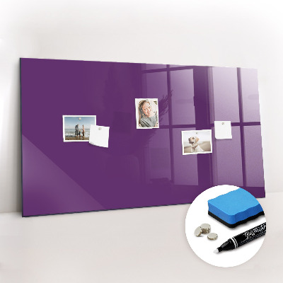 Beschrijfbaar magneetbord van glas met design Violet