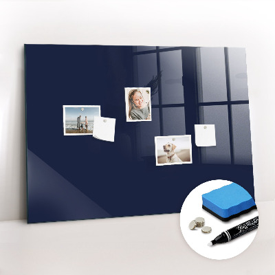 Glazen magneetbord met decoratieve print Kleur: donker marineblauw