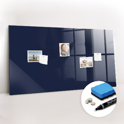 Glazen magneetbord met decoratieve print Kleur: donker marineblauw